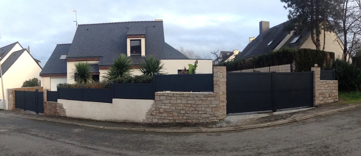 ENSEMBLE CLOTURE + PORTAILS + PORTILLON ALU 